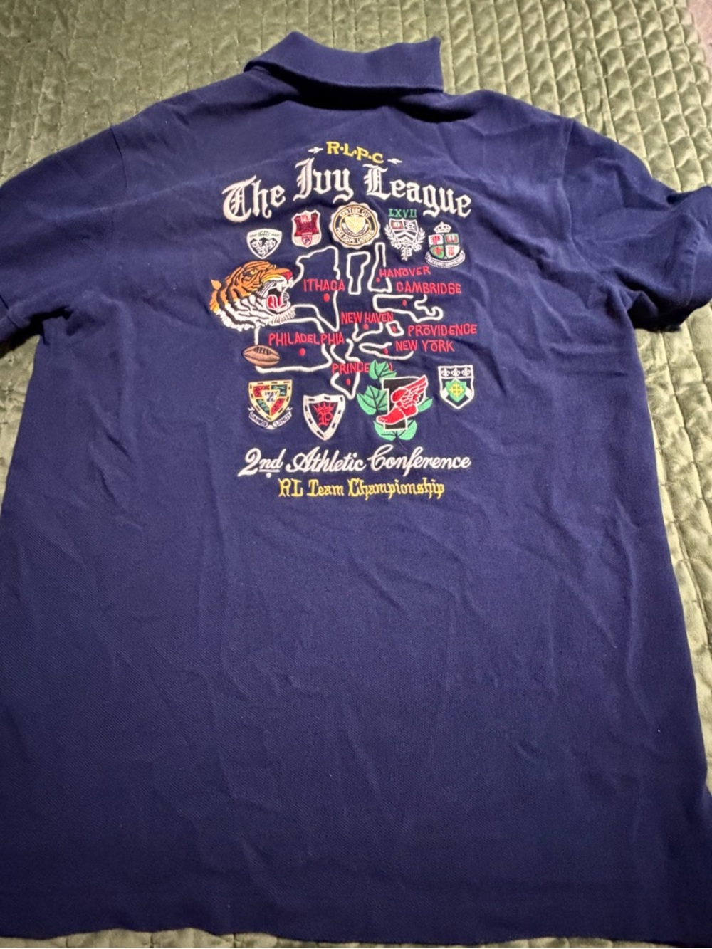 Polo Ralph Lauren Bleecker Cup Polo Shirt navy Custom Slim Fit Ivy League Medium - Picture 3 of 9